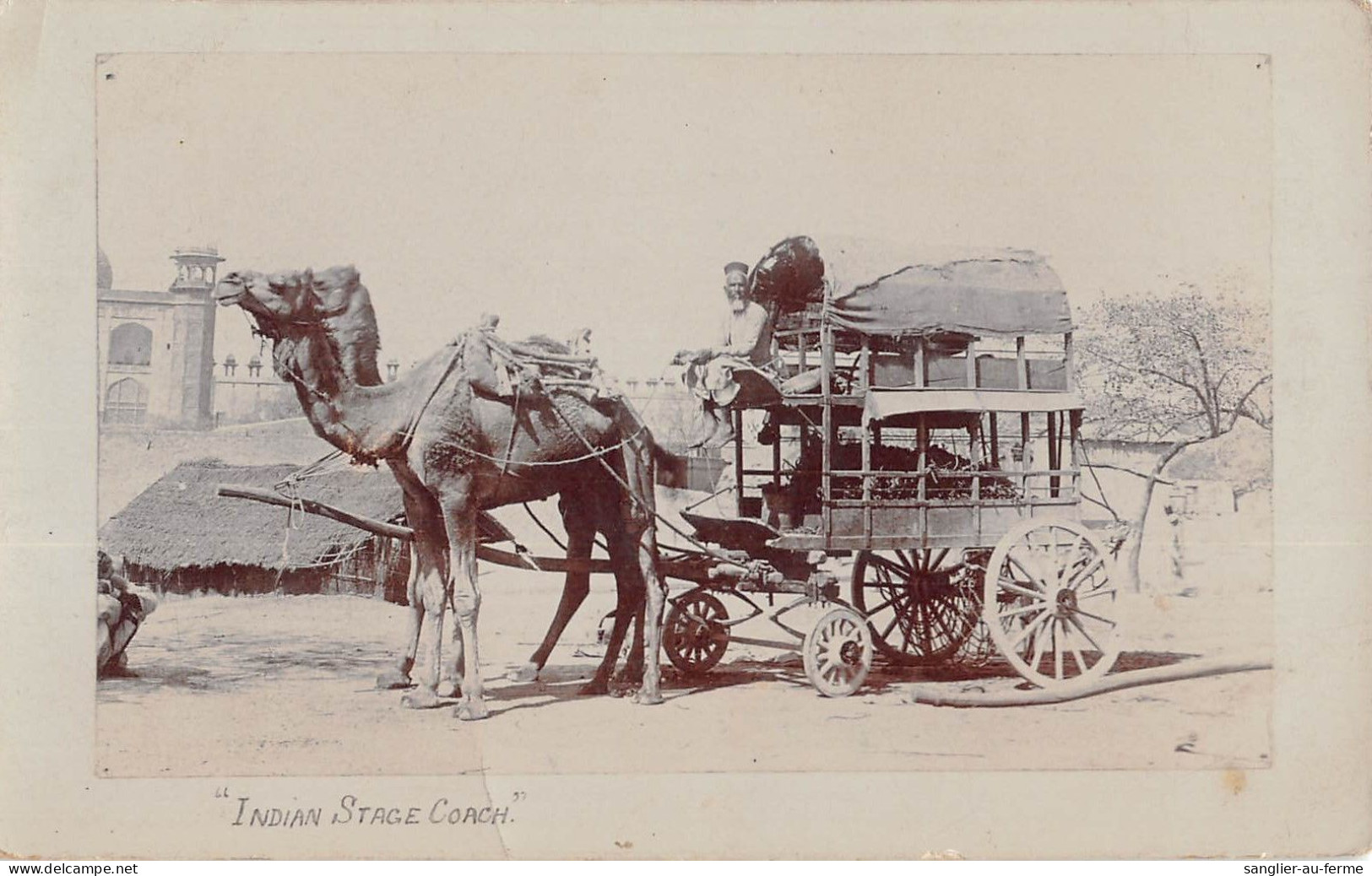 CPA INDE INDIAN STAGE COACH / CARTE PHOTO - India