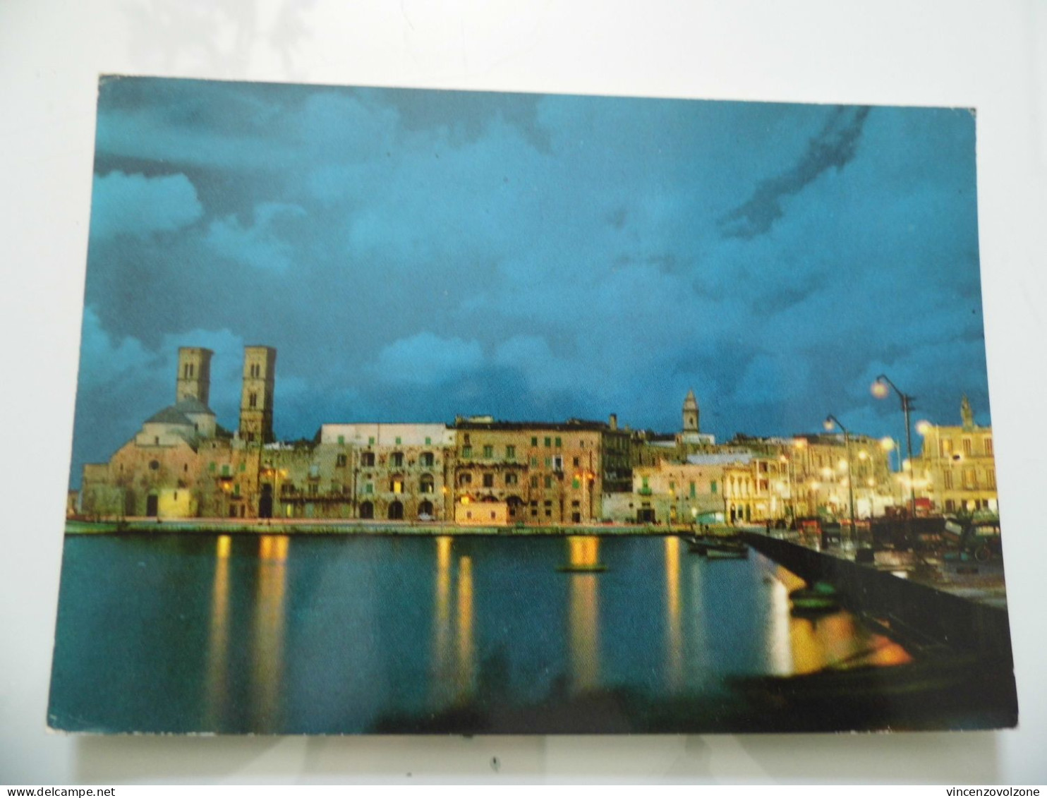 Cartolina Viaggiata "MOLFETTA Molo Foraneo - Notturno" 1970 - Molfetta