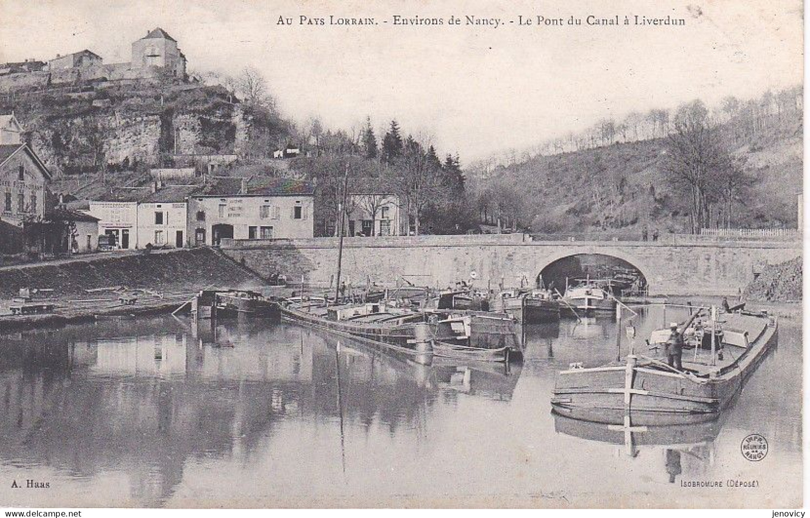 ENVIRONS DE NANCY LE PONT DU CANAL A LIVERDUN JOLI PLAN PENICHES  REF 79488 - Péniches