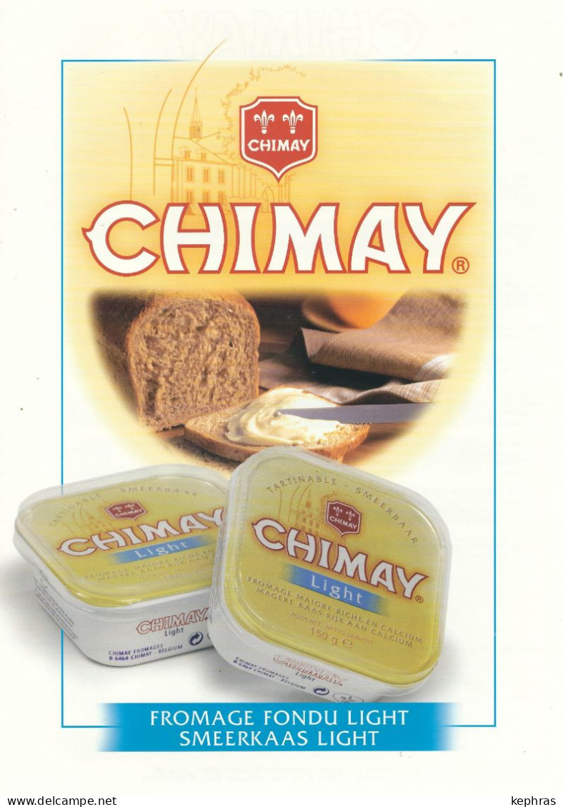 CHIMAY  - POSTER PUBLICITE - Format A4 - Recto-Verso - Fromage De Chimay - Fromage Fondu Light - Affiches