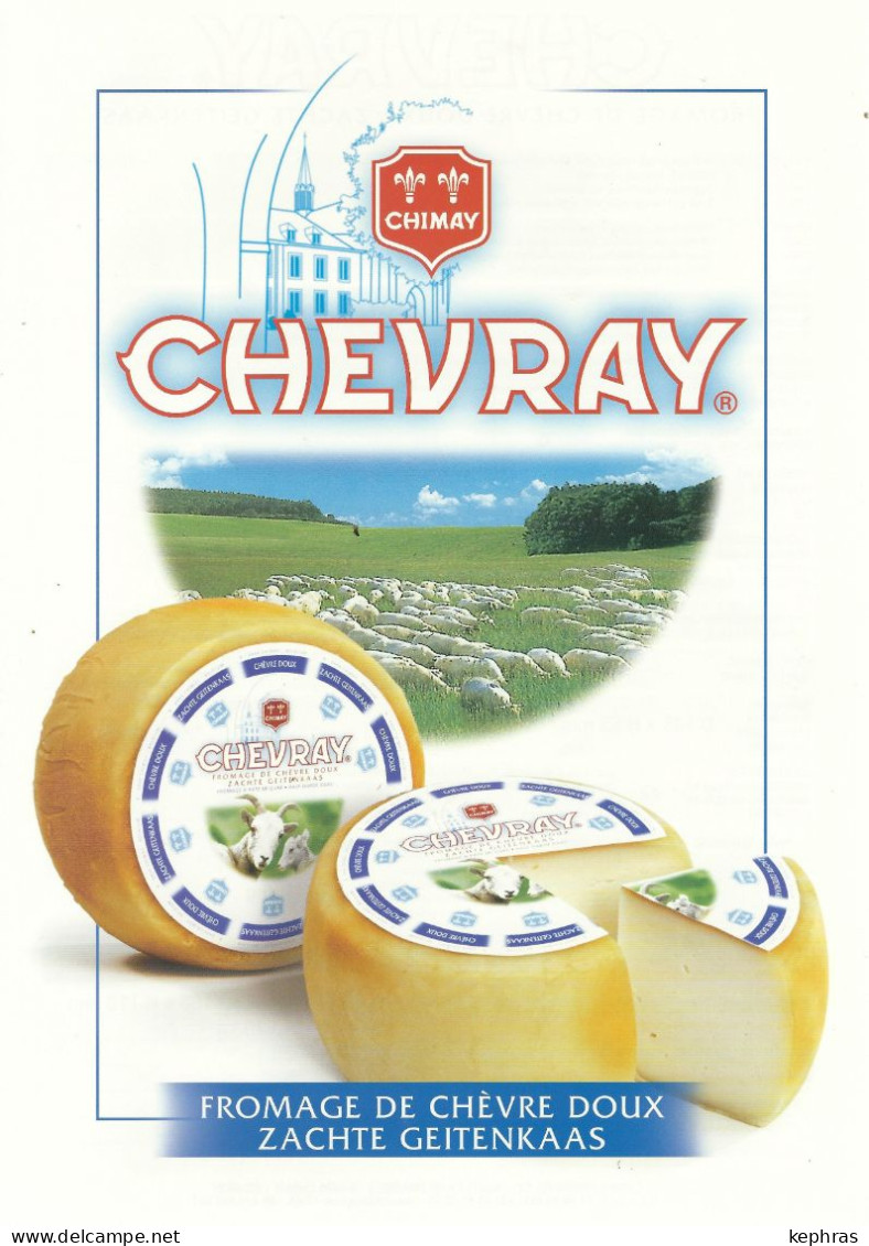 CHIMAY  - POSTER PUBLICITE - Format A4 - Recto-Verso - Fromage De Chimay CHEVRAY - Fromage De Chèvre Doux - Plakate