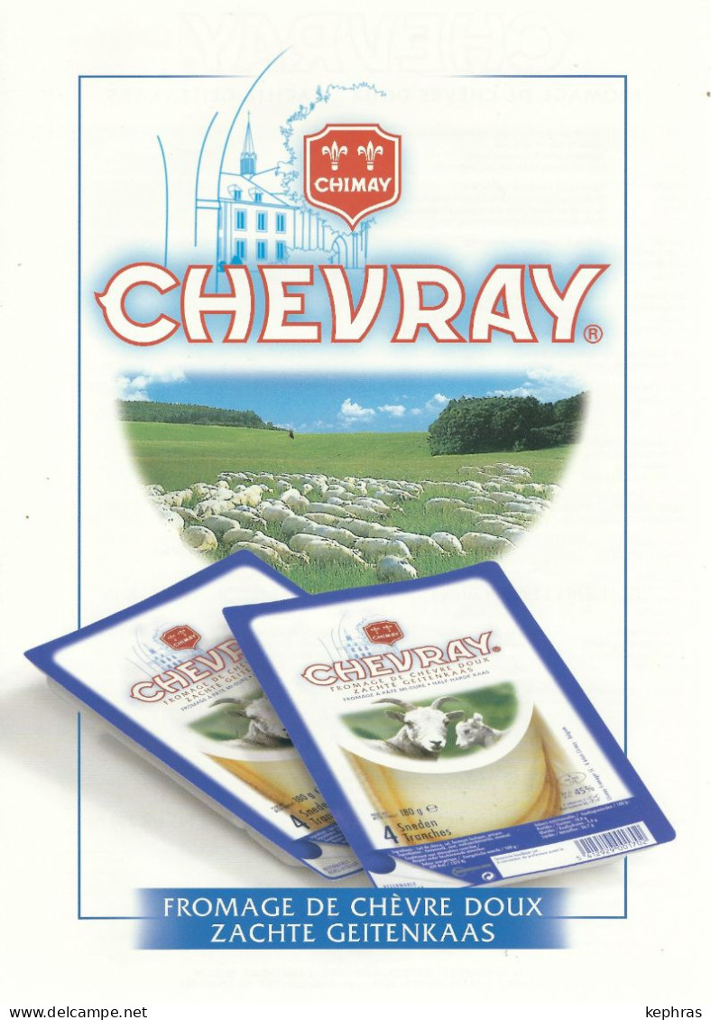 CHIMAY  - POSTER PUBLICITE - Format A4 - Recto-Verso - Fromage De Chimay CHEVRAY - Fromage De Chèvre Doux - Affiches