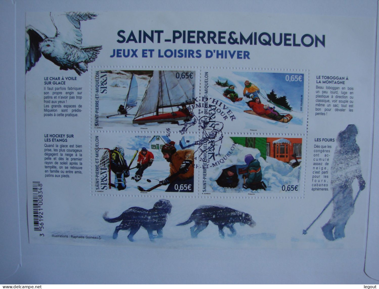 SPM/SAINT PIERRE ET MIQUELON FDC/1ER JOUR "BLOC JEUX D'HIVER" 2023 - FDC