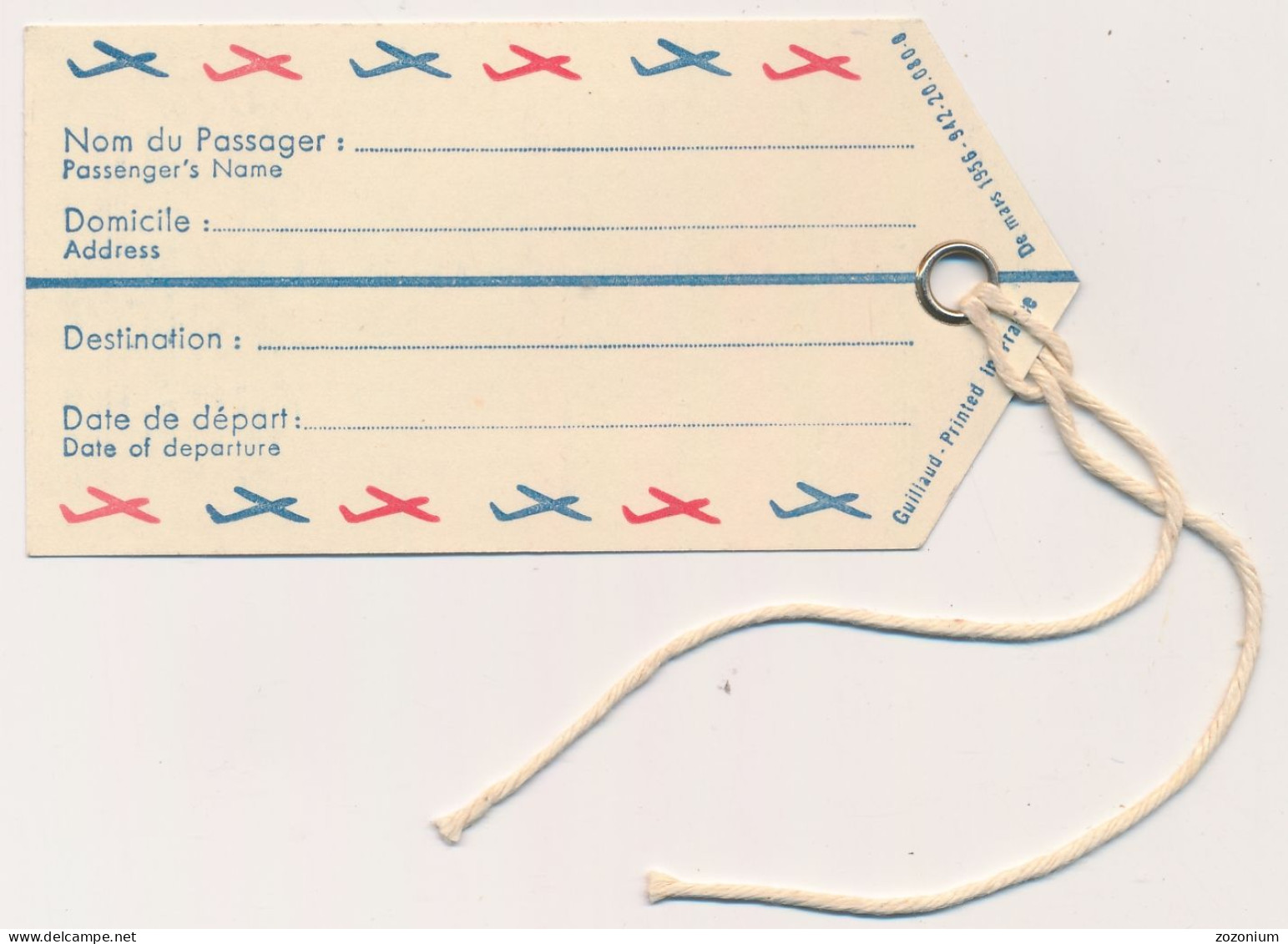 AIR FRANCE, Luggage Tag. Luggage Label - Etiquetas De Equipaje