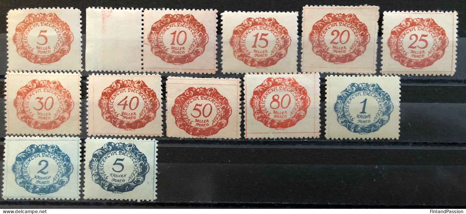 1920. MiNr. 1-12. Ziffern. X - Taxe