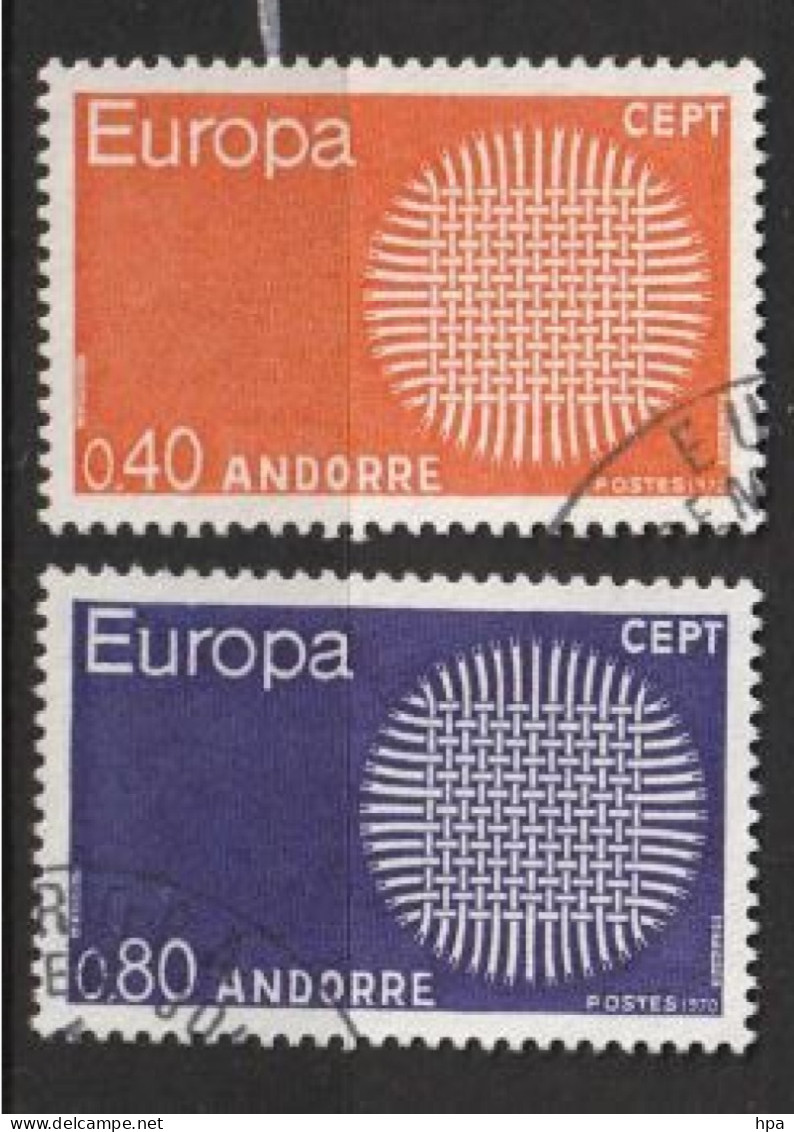Andorre Français - Année 1970 - Oblitéré  Yvet Et Tellier N° 202-203 - Europa - Usados