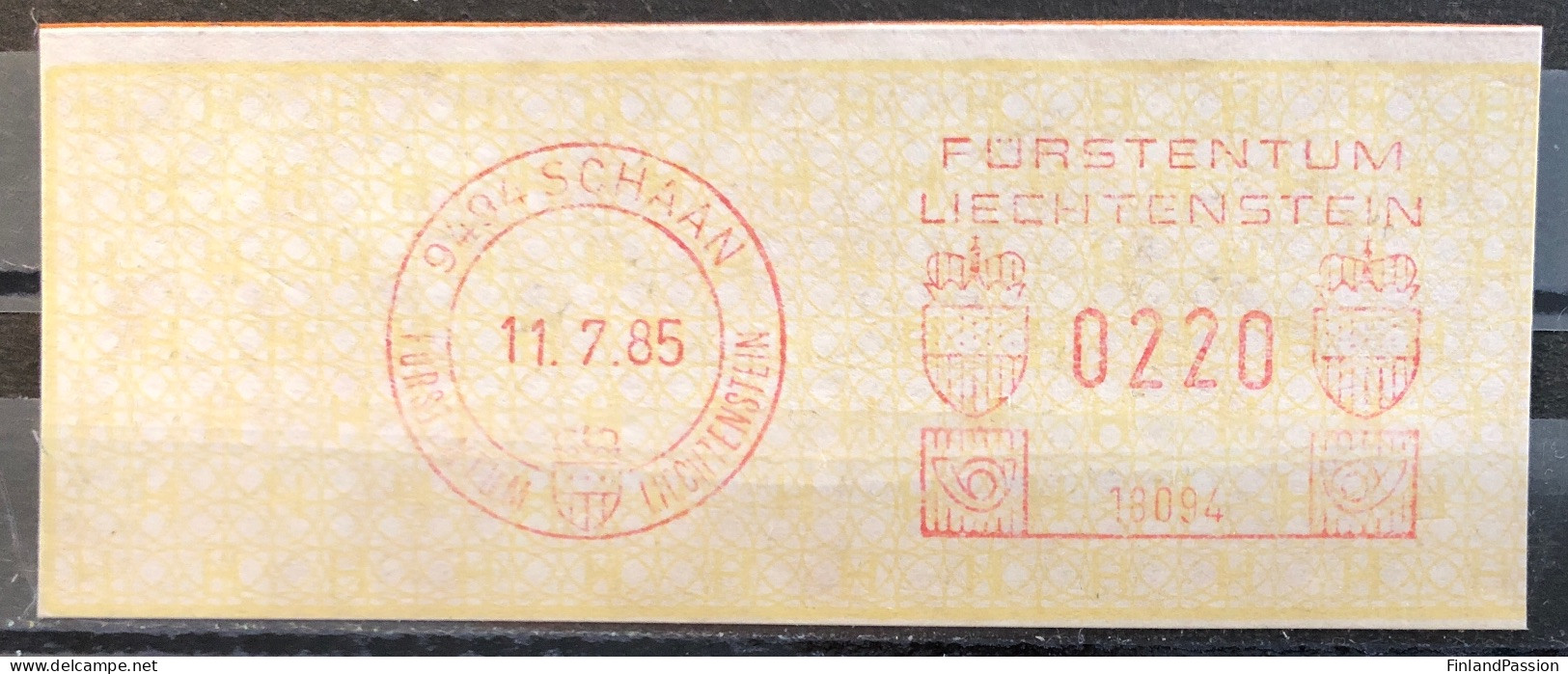 11.07.1985, Schaan 2Fr20Rp - Maschinenstempel (EMA)