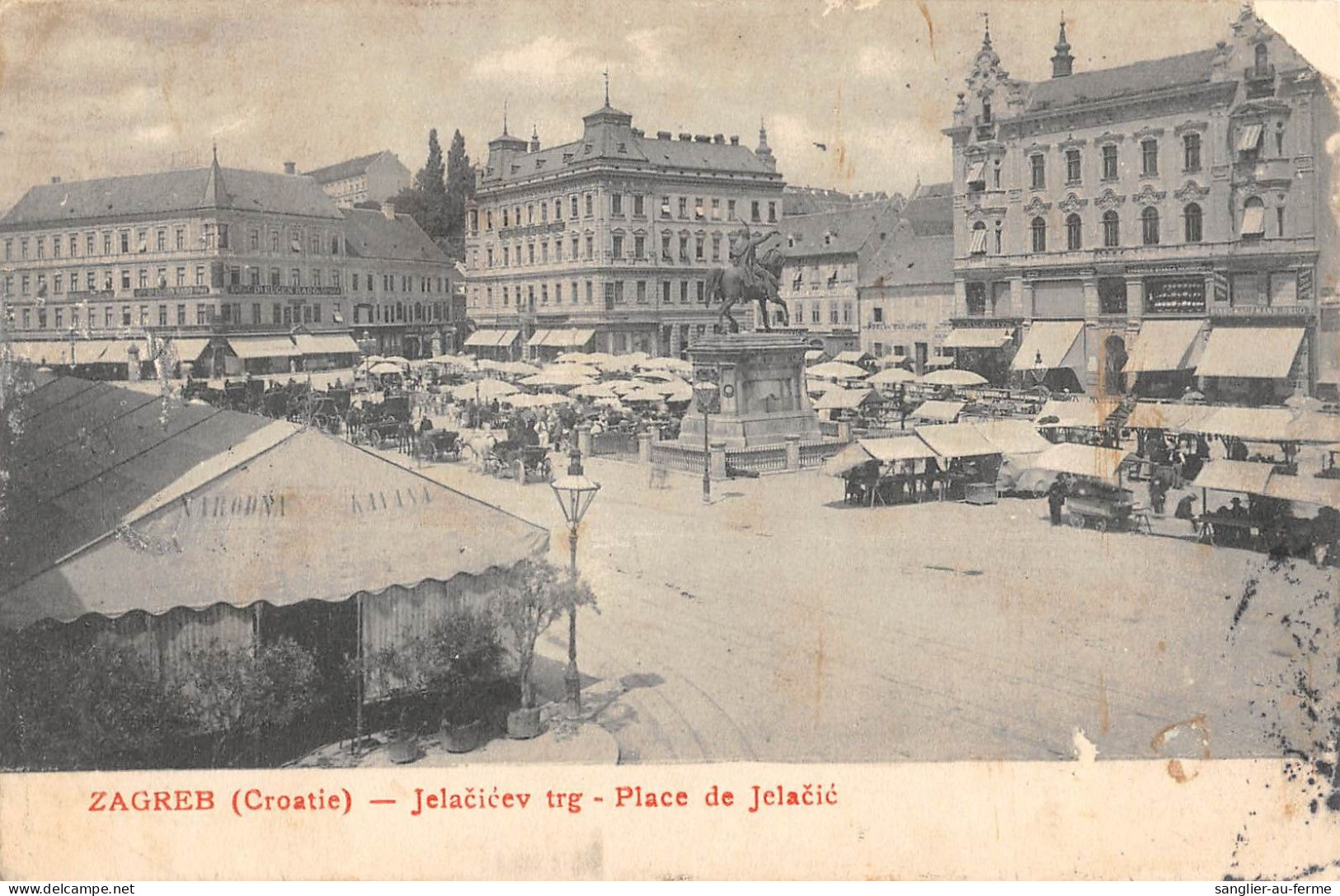 CPA CROATIE ZAGREB JELACICEV TRG PLACE DE JELACIC - Croatia