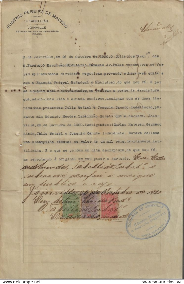 Brazil 1895/1932 process of sale property in Bucarein Joinville with 1890 Land Concession from the Dona Francisca colony