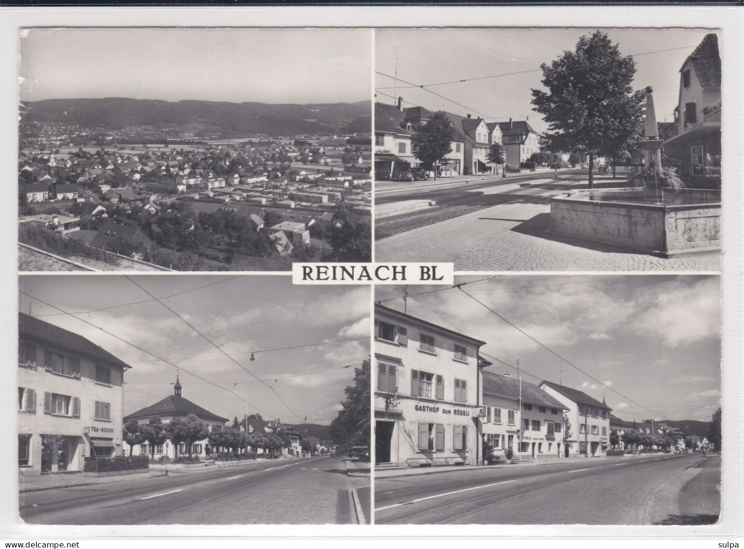 Reinach BL, 4 Ansichten (u.a. Tea Room, Gasthof Zum Brüggli) Foto 10 X 15 - Reinach