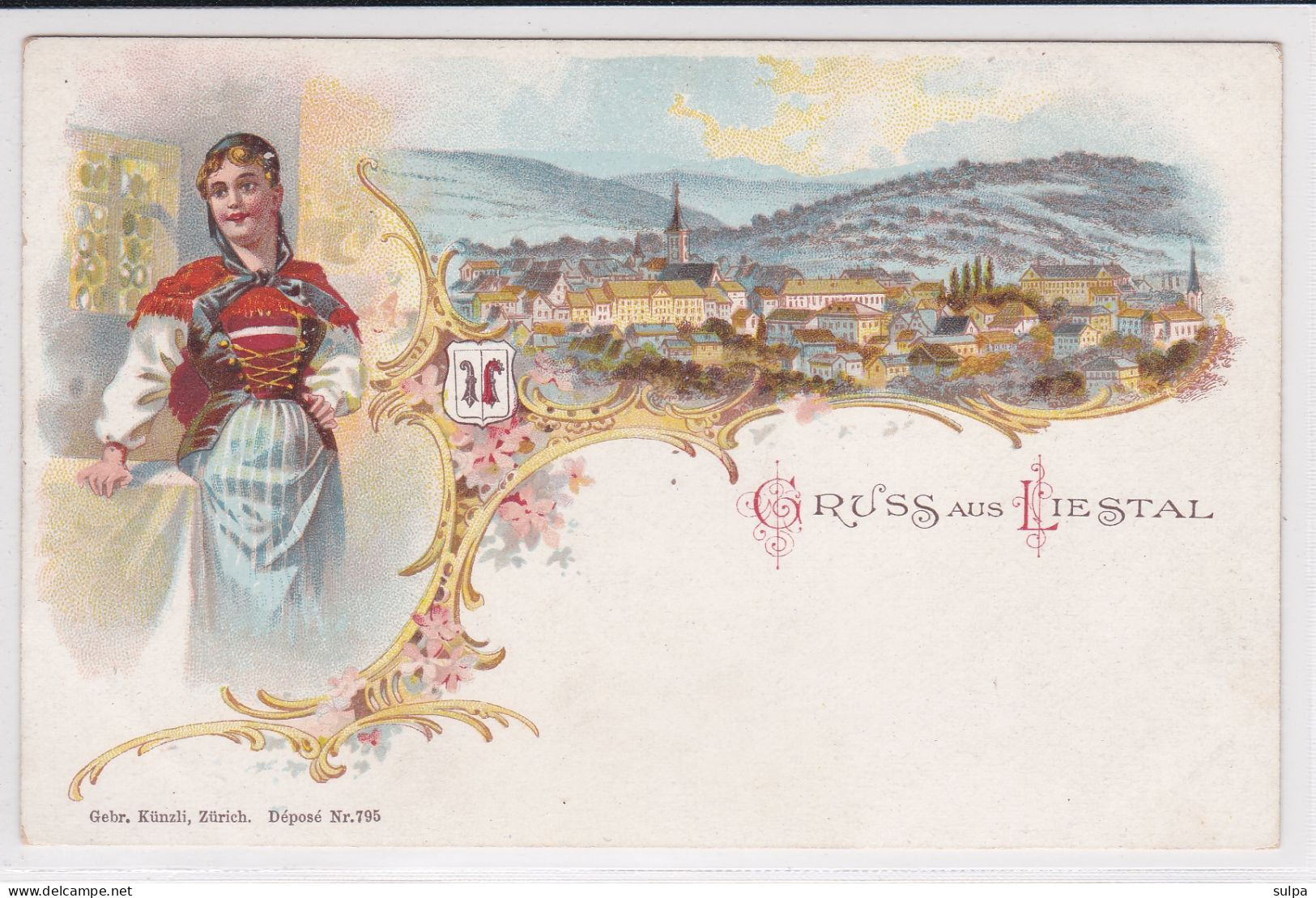 Liestal, Gruss Aus, Tracht, Schöne Litho - Liestal