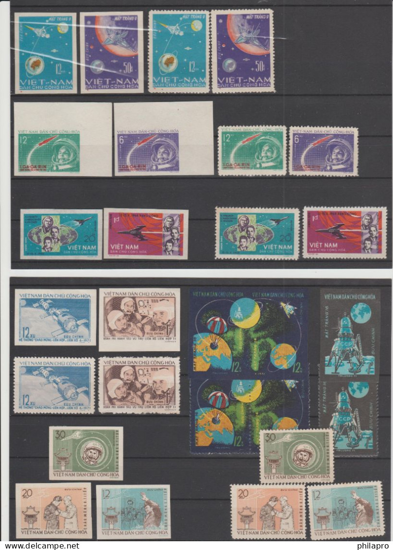 NORTH VIETNAM  IMPERF+PERF  SPACE  Lot 11 Complete Sets   Réf  NVN - Vietnam