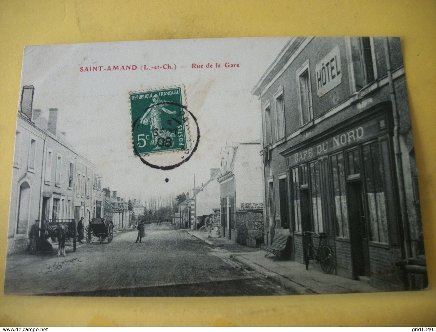 41 2263 - CPA 1908 - 41 SAINT AMAND - RUE DE LA GARE - ANIMATION - Saint Amand Longpre