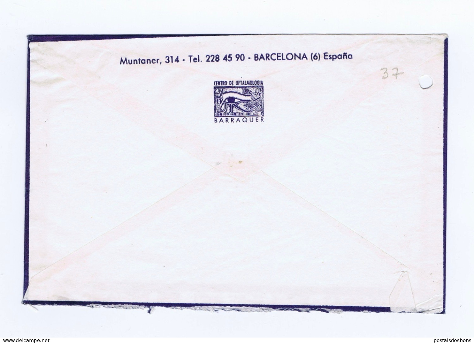 C25A37) España Spain Barcelona Inteiro Postal BARRAQUER Centro De Oftalmologia  1974 - Lettres & Documents