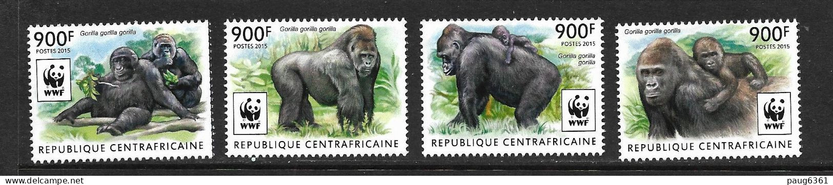 CENTRAFRICAINE 2015 WWF-GORILLES  YVERT N°3813/16 NEUF MNH** - Gorilla