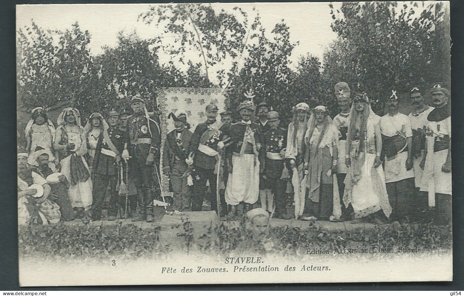 Belgique - STAVELE ( Alveringem ) - Fete Des Zouaves - Presentation Des Acteurs ( Cpa Datée En 1915)  - Gb 20025 - Alveringem