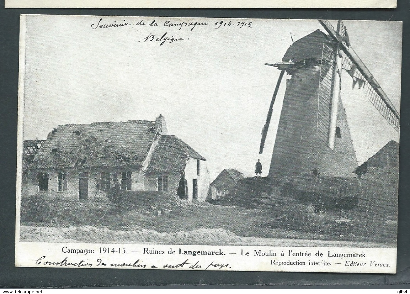  Campagne 1914 /15 - Ruines De Langemarck  ( Cpa Datée En 1915)  - Gb 20027 - Langemark-Poelkapelle