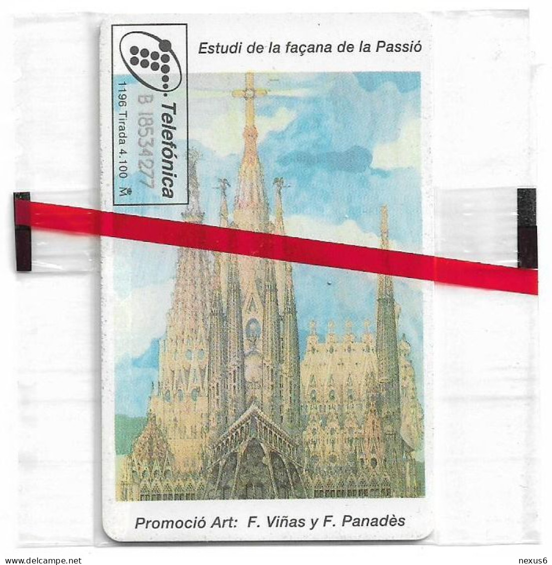 Spain - Telefónica - Antoni Gaudi, Sagrada Familia - P-224 - 11.1996, 100PTA, 4.100ex, NSB - Privatausgaben