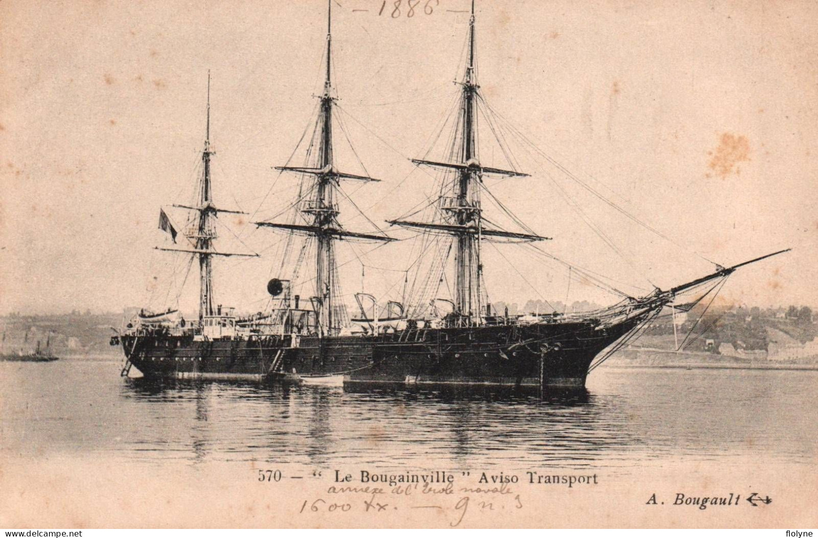 Bateau - LE BOUGAINVILLE , Aviso Transport - Navire De Guerre - Guerre