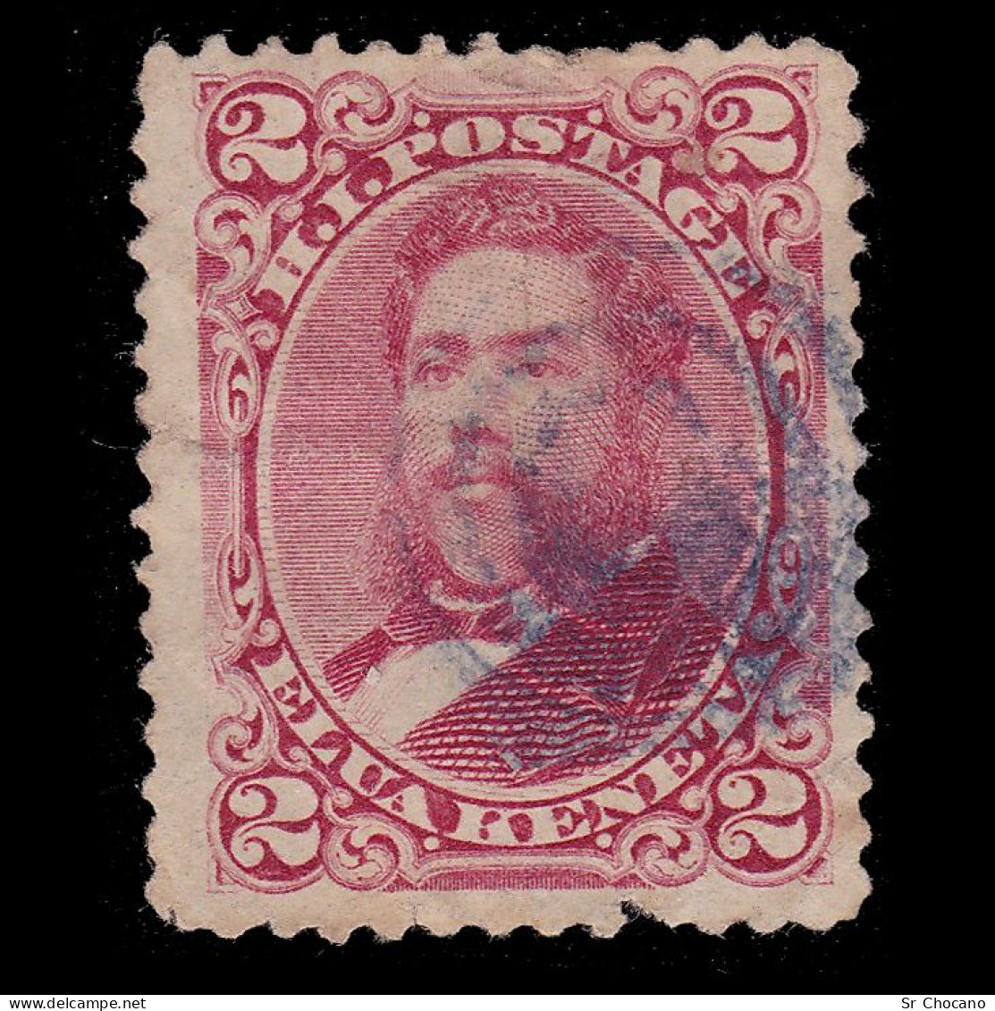 HAWAII Stamp.Kalakaua.1892.2c LILAC ROSE.SCOTT 38.USED - Hawaii