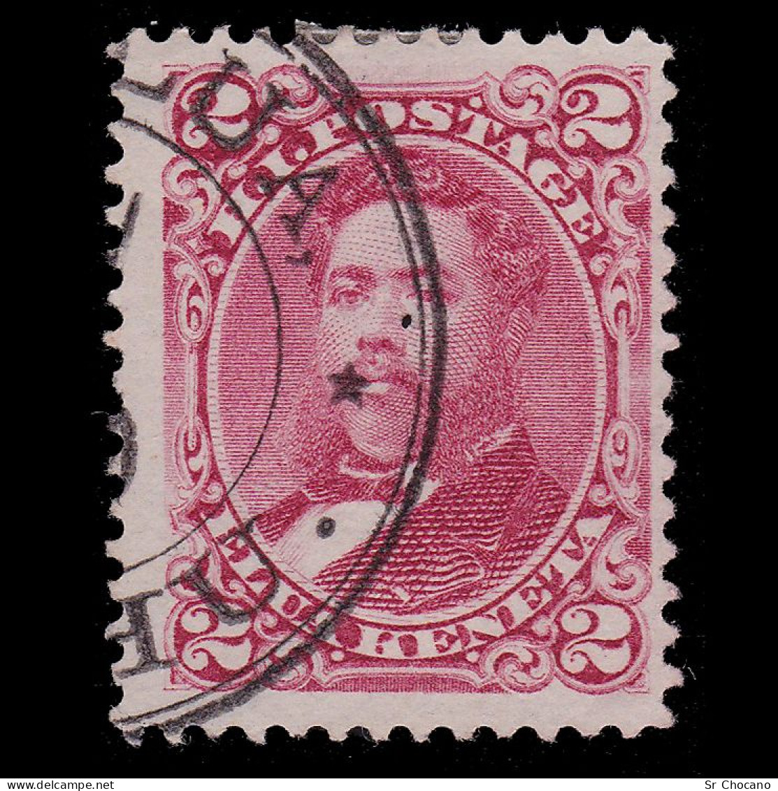 HAWAII Stamp.Kalakaua.1892.2c LILAC ROSE.SCOTT 38.POSTMARK. - Hawaï