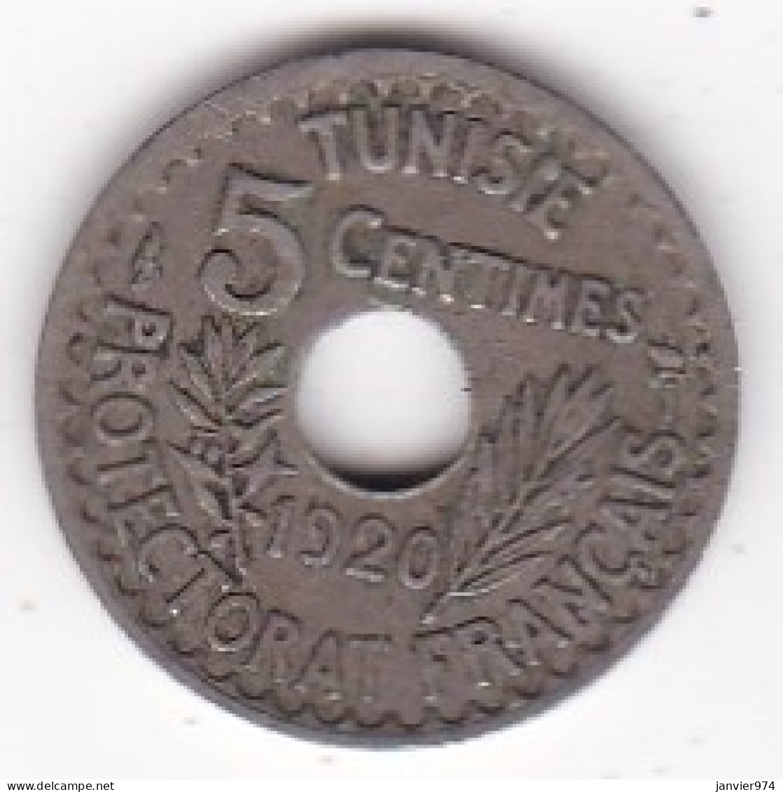 Protectorat Français . 5 Centimes 1920, Petit Module, En Frappe Médaille En Cupro Nickel, Lec# 88a - Tunisie