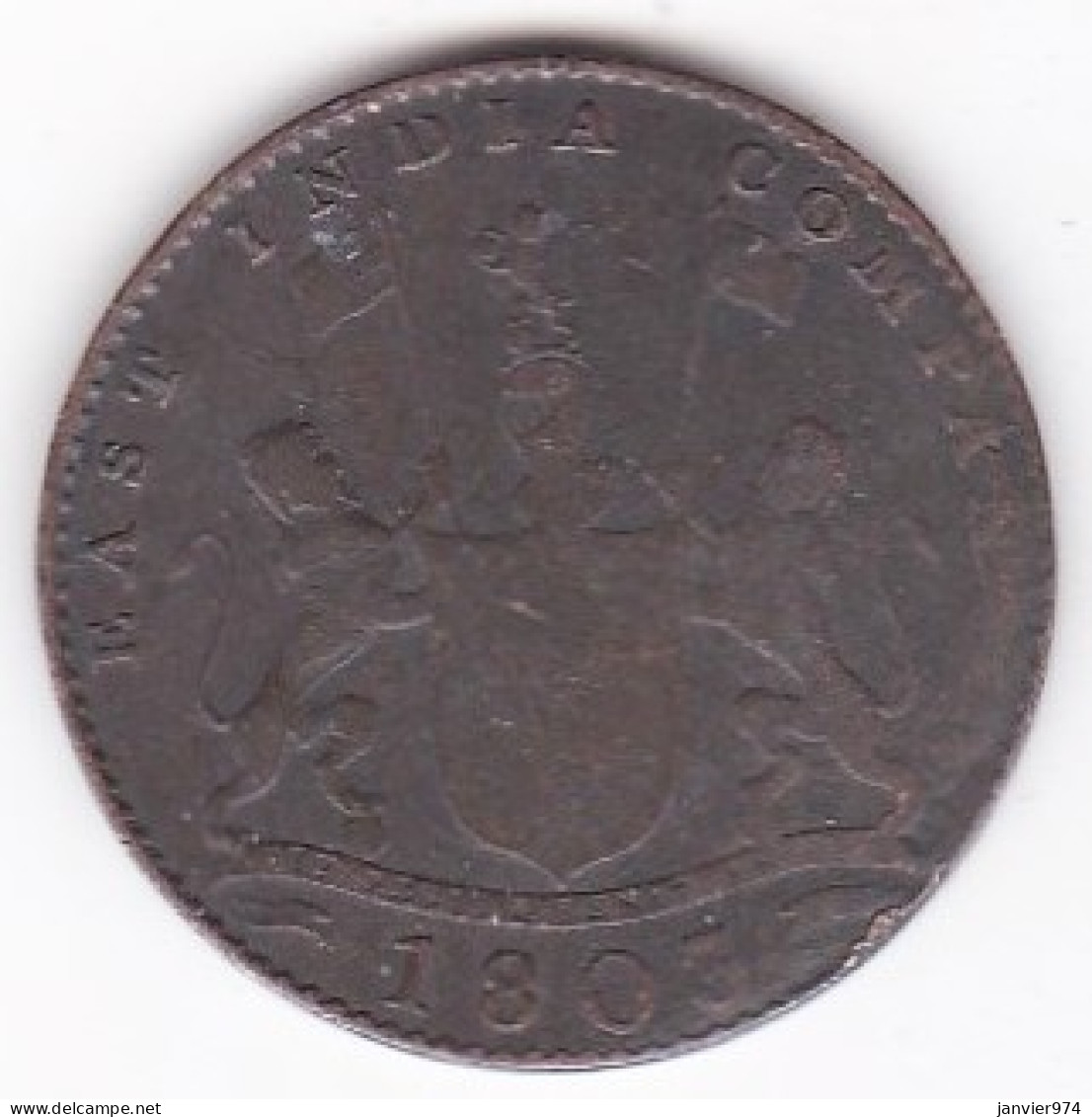 Réunion & Maurice, 10 Cash 1803 , East India Company, En Cuivre, Lec# 10 - Reunión