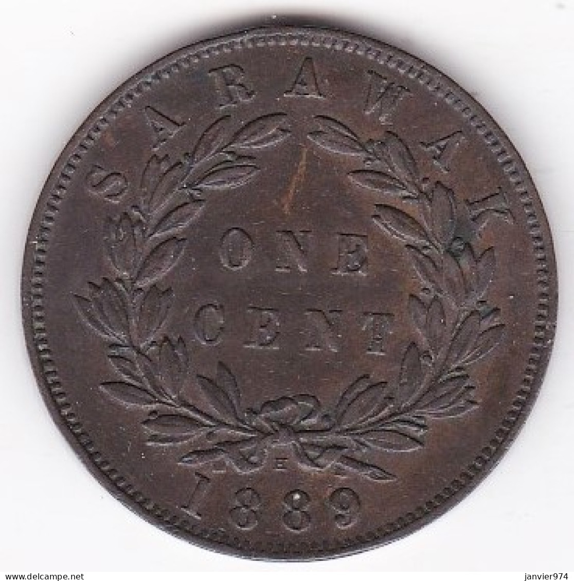 Sarawak . One Cent 1889 H, Charles J. Brooke Rajah, En Bronze, KM# 6 - Maleisië