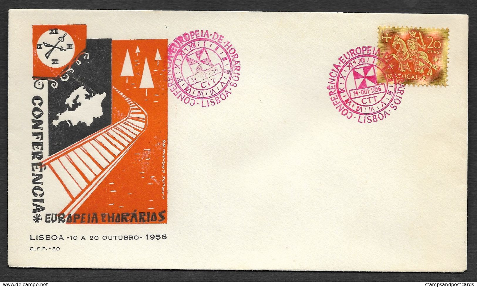 Portugal Cachet Commémoratif  Conference Horaires Chemin De Fer 1956 Event Postmark Train Schedules Conference - Maschinenstempel (Werbestempel)