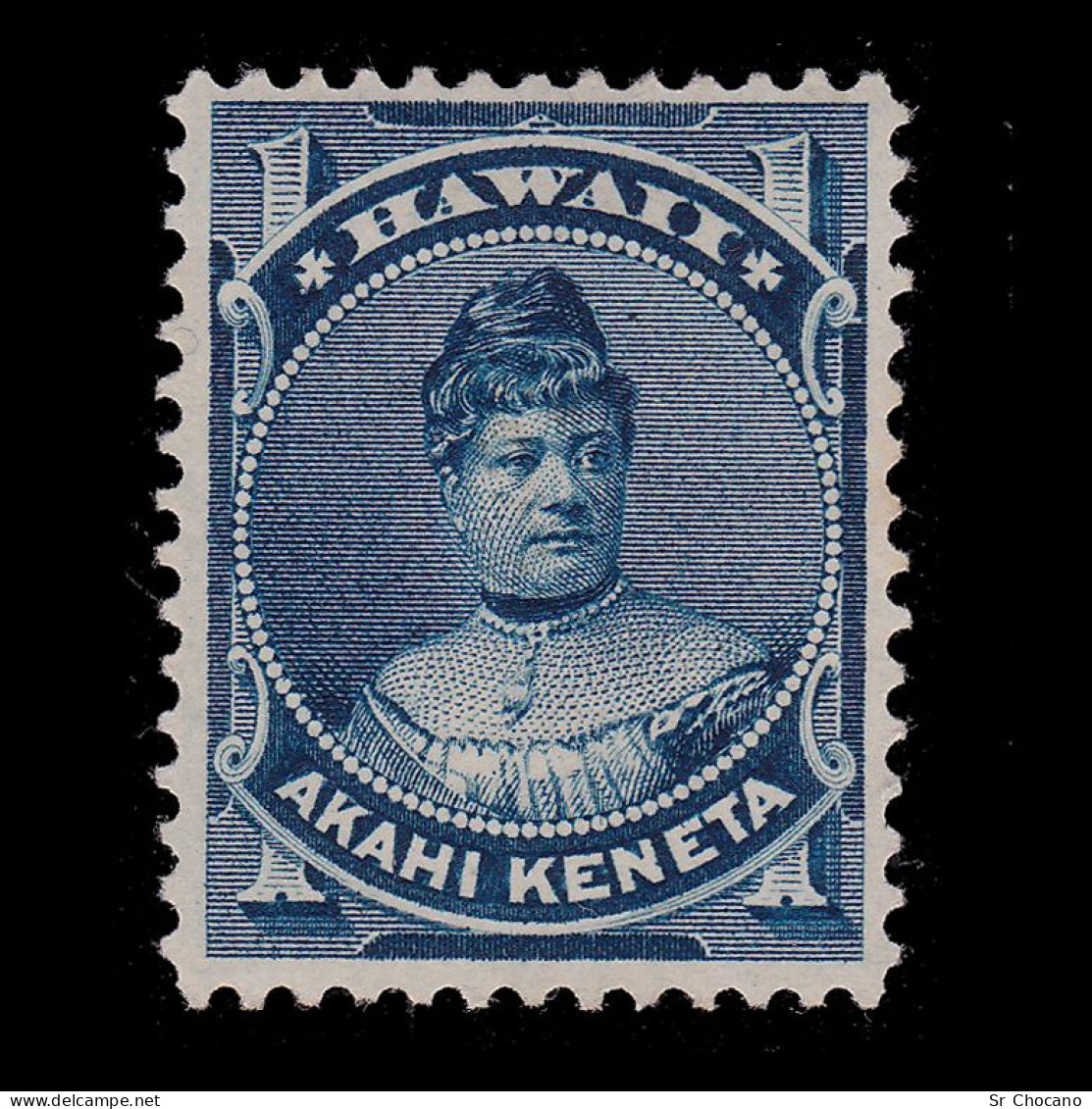 HAWAII Stamp.Likelike.1882.1c.CENTERED.SCOTT 37.MNG - Hawaii