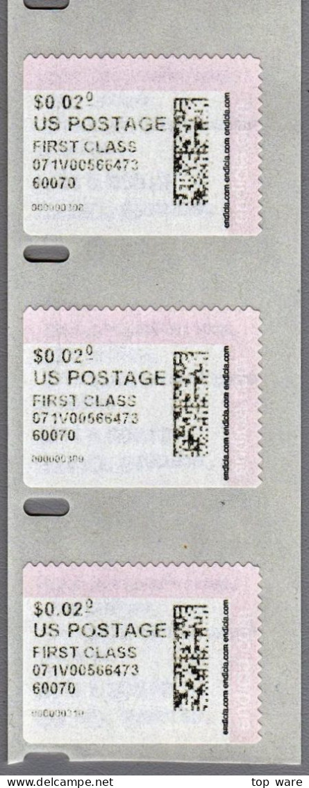 USA 2005 ATM Meter STAMPS InstaPostage / Endicia.com Scott# 1CVP44 Strip Of 3 ** Automatenmarken CVP - Vignette [ATM]