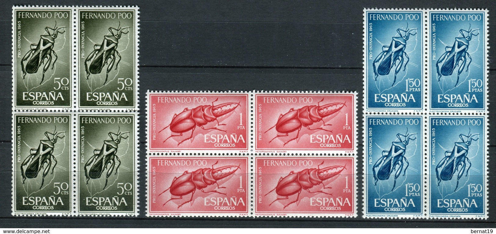 Fernando Poo 1965. Edifil 242-44 X 4 ** MNH. - Fernando Po