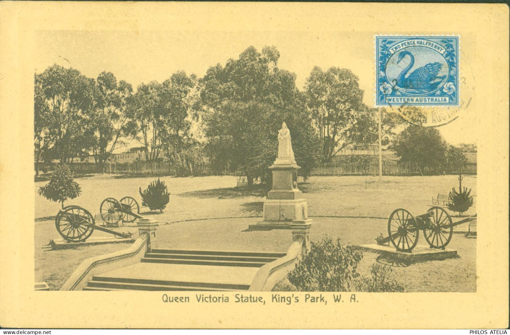 CPA Queen Victoria Statue YT Western Australia N°55 CAD 2 45 P Lettre Du 2 1 1913 - Cartas & Documentos