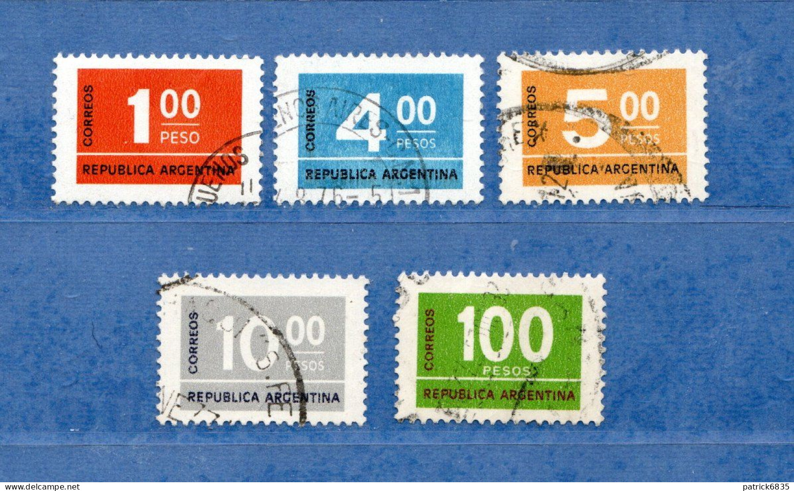 (Us.7) Argentina ° 1976 - CHIFFRES.  Yv. 1041-1042-1043-1044-1048.  Oblitérer. - Usados