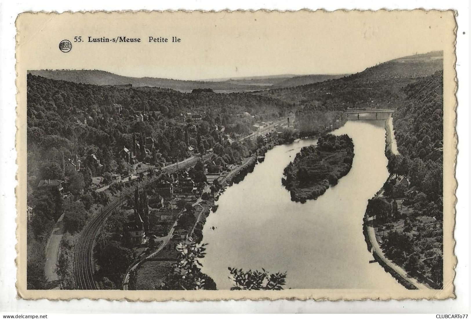 Profondeville (Belgique, Namur) : Vue Générale Du Quartier Le Long De La Voie Ferrée Hameau De Lustin S/m En 1947 PF. - Profondeville