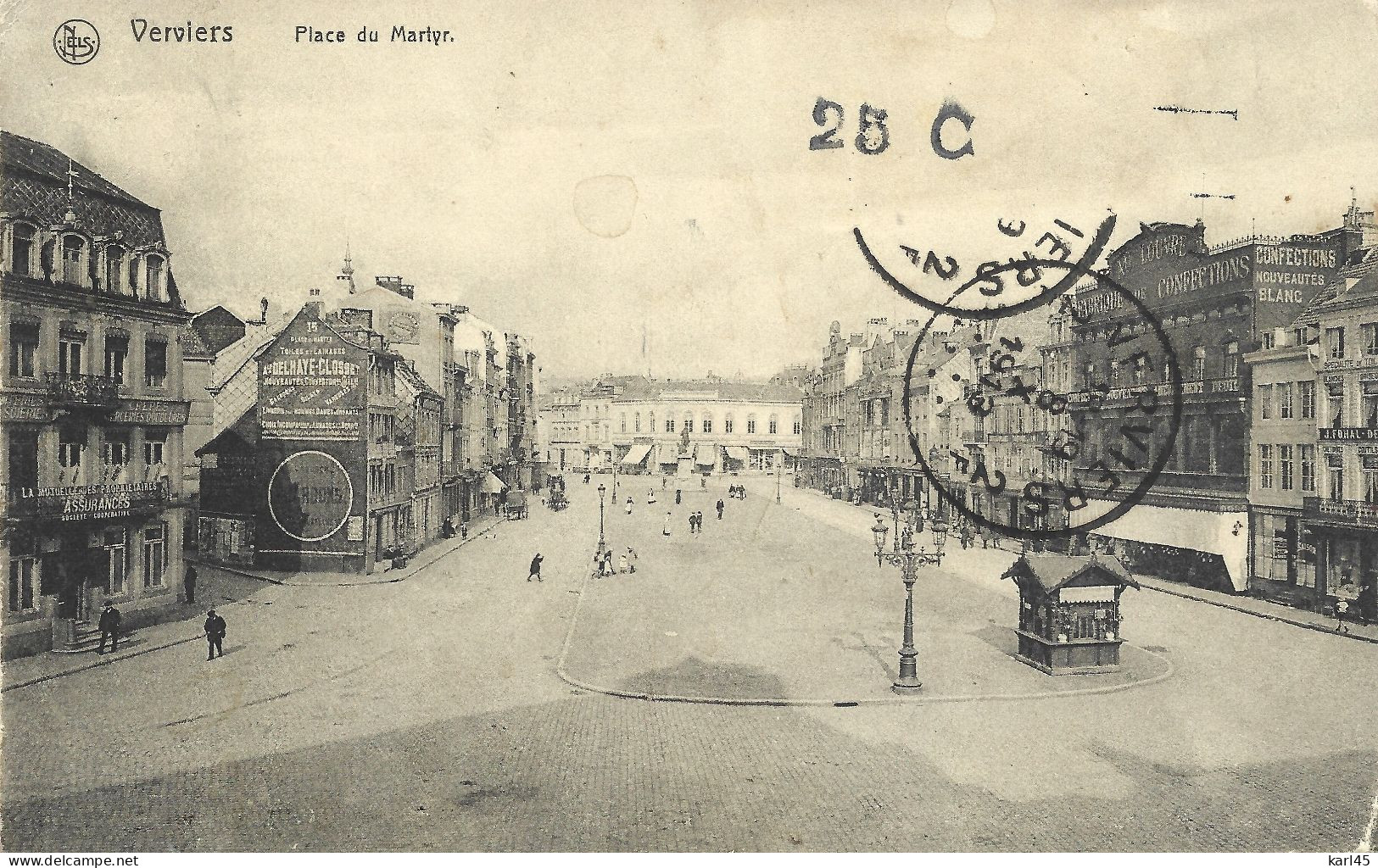 VERVIERS - Place Du Martyr - CPA Ayant Circulé En 1913 -- - Verviers