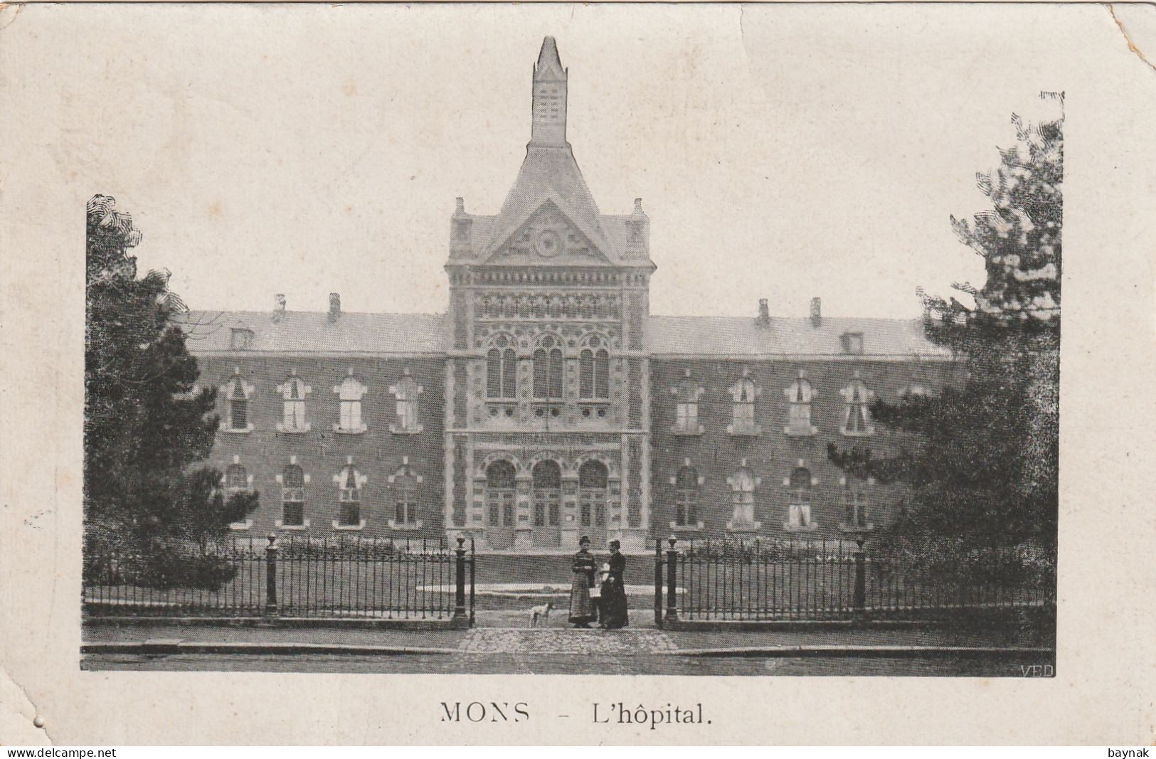 BELG256  --   MONS  --  L " HOPITAL  --  DEUTSCHE FELDPOST  --  1917 - Mons