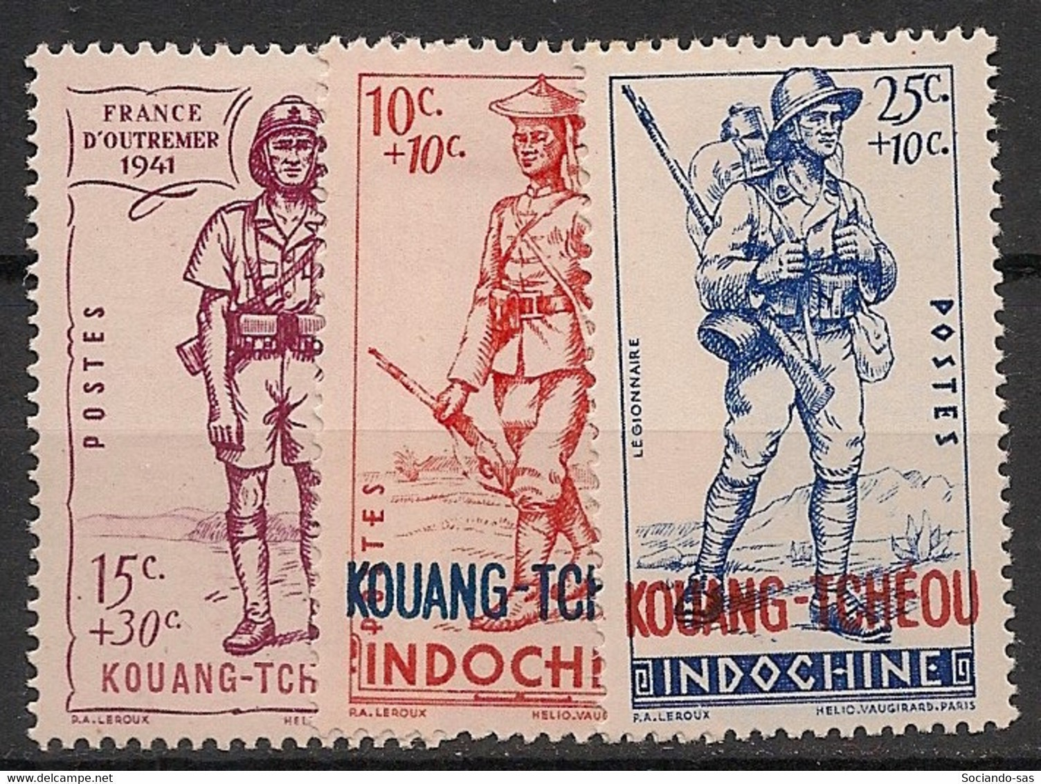 KOUANG-TCHEOU - 1941 - N°Yv. 135 à 137 - Défense De L'Empire - Série Complète - Neuf Luxe ** / MNH / Postfrisch - Unused Stamps