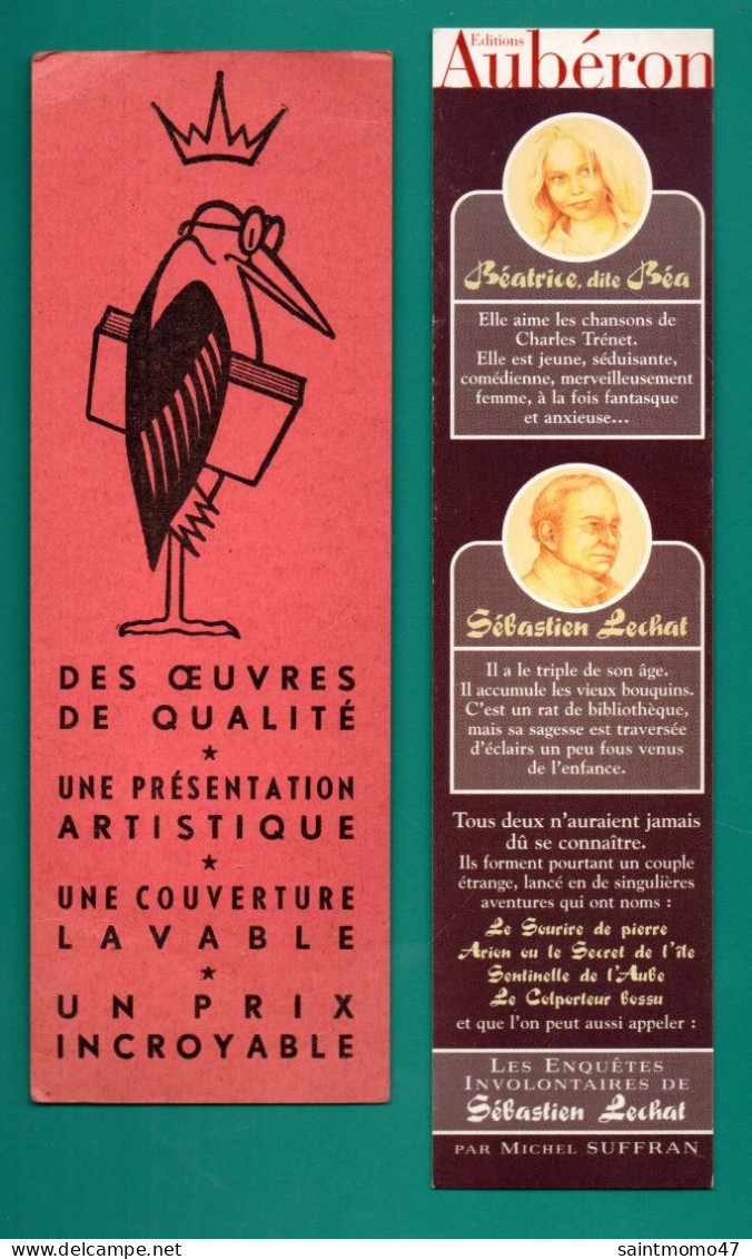 2 MARQUE-PAGES . " ÉDITIONS MARABOUT  " & " ÉDITIONS AUBÉRON " - Réf. N°71 E - - Marque-Pages