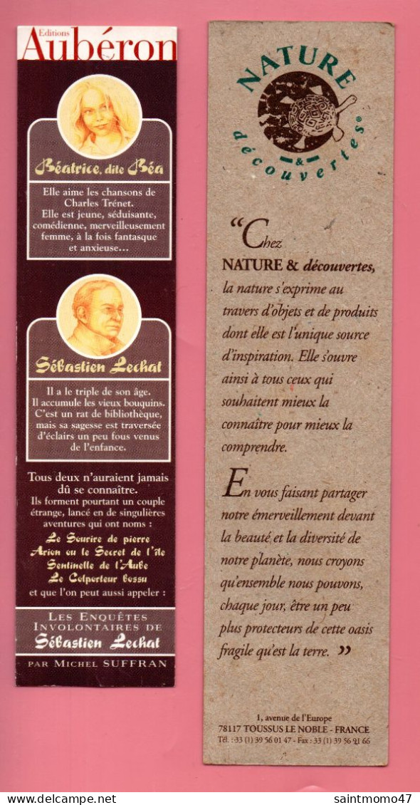 2 MARQUE-PAGES . " NATURE ET DÉCOUVERTE " & " ÉDITIONS AUBÉRON " - Réf. N°72 E - - Marque-Pages