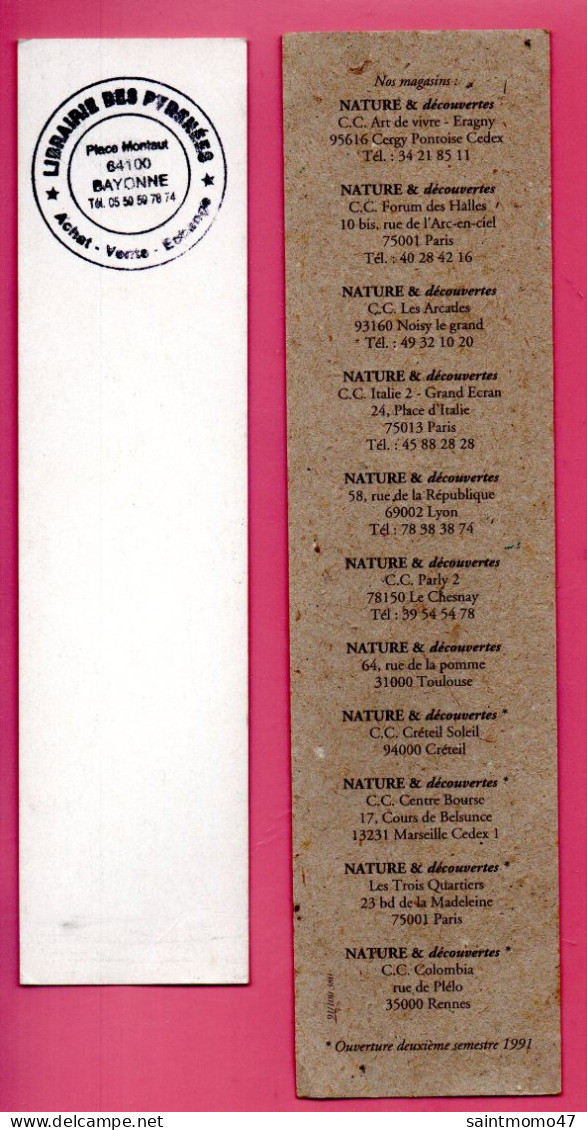 2 MARQUE-PAGES . " NATURE ET DÉCOUVERTE " & " ÉDITIONS AUBÉRON " - Réf. N°72 E - - Marque-Pages