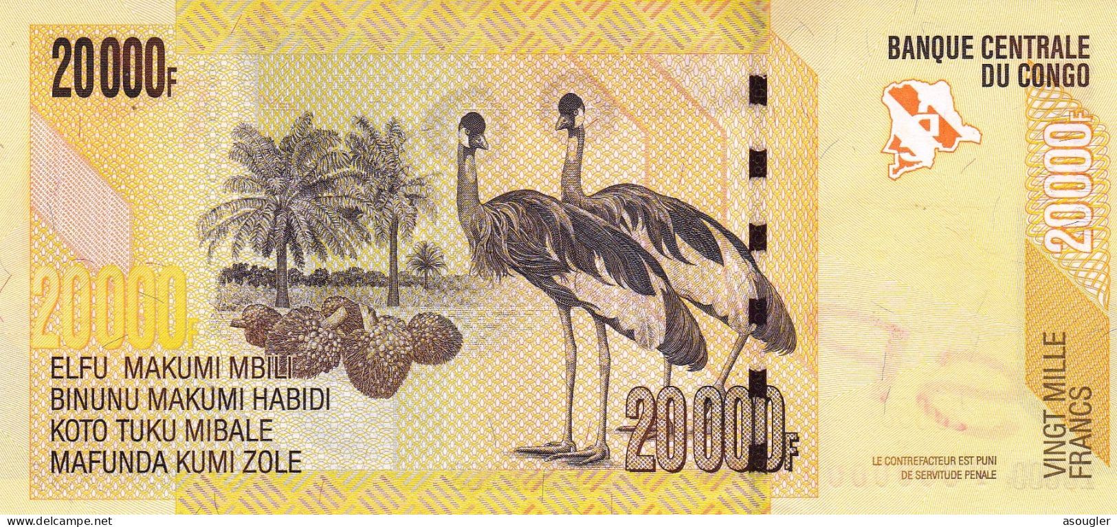 Democratic Republic Of The Congo 20000 Francs 2006 (2012) SPECIMEN UNC P-104s "free Shipping Via Registered Air Mail" - Democratic Republic Of The Congo & Zaire