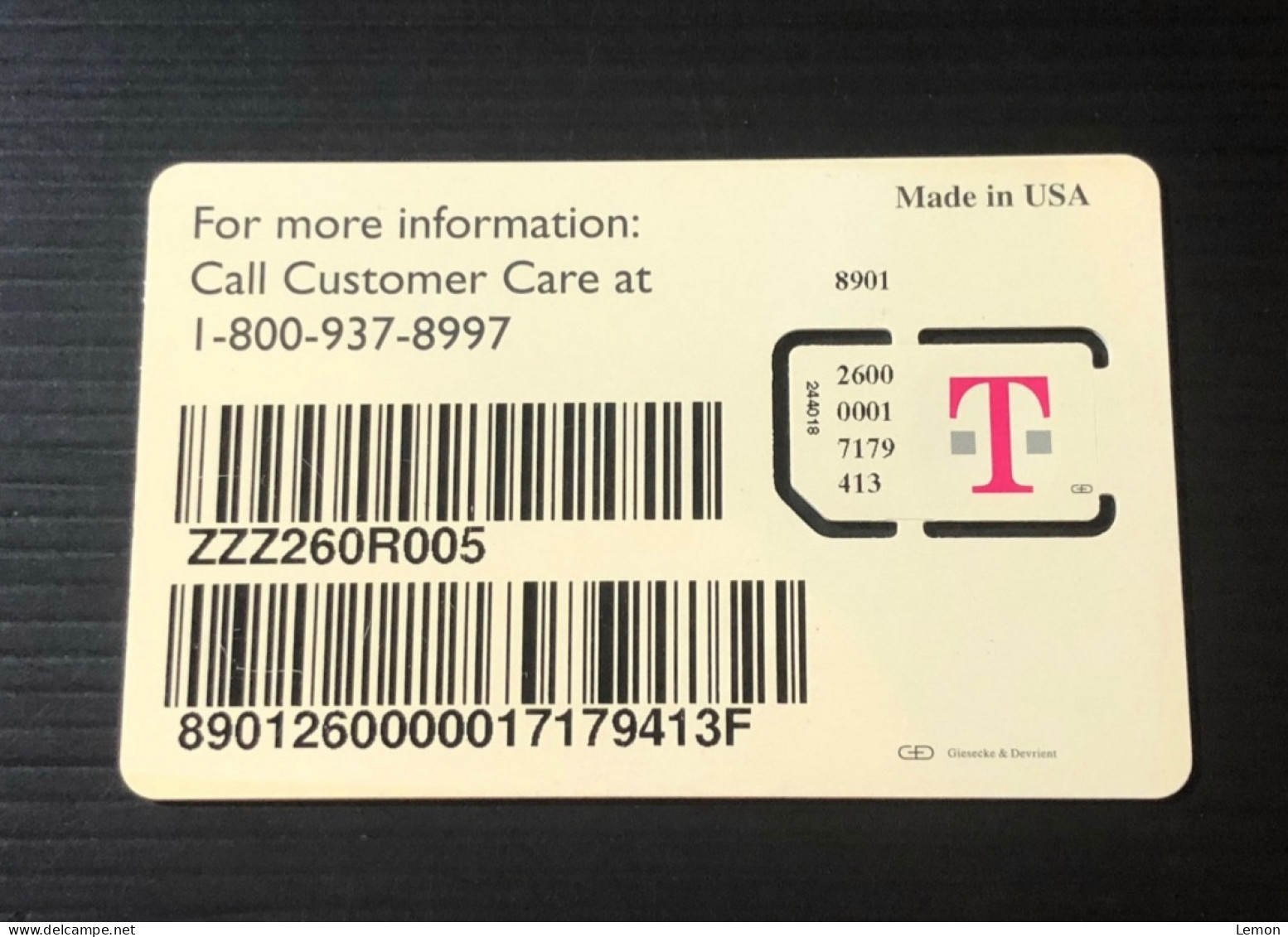 Mint United States Of America USA T-Mobile GSM Sim Card Phonecard, With Chip Attached - Chipkaarten