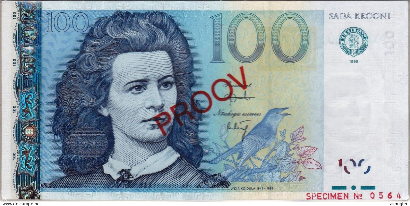 Estonia 100 Krooni 1999 UNC Specimen P-82s "free Shipping Via Registered Air Mail" - Estonia