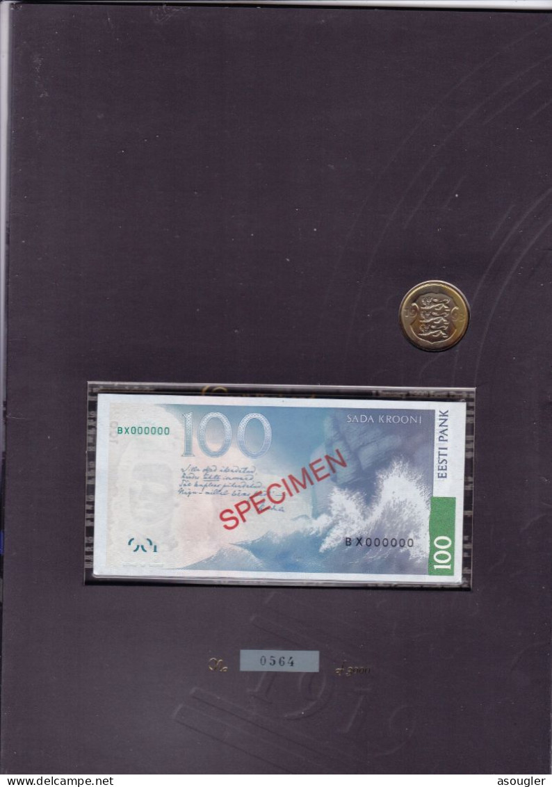 Estonia 100 Krooni 1999 UNC Specimen P-82s "free Shipping Via Registered Air Mail" - Estonie