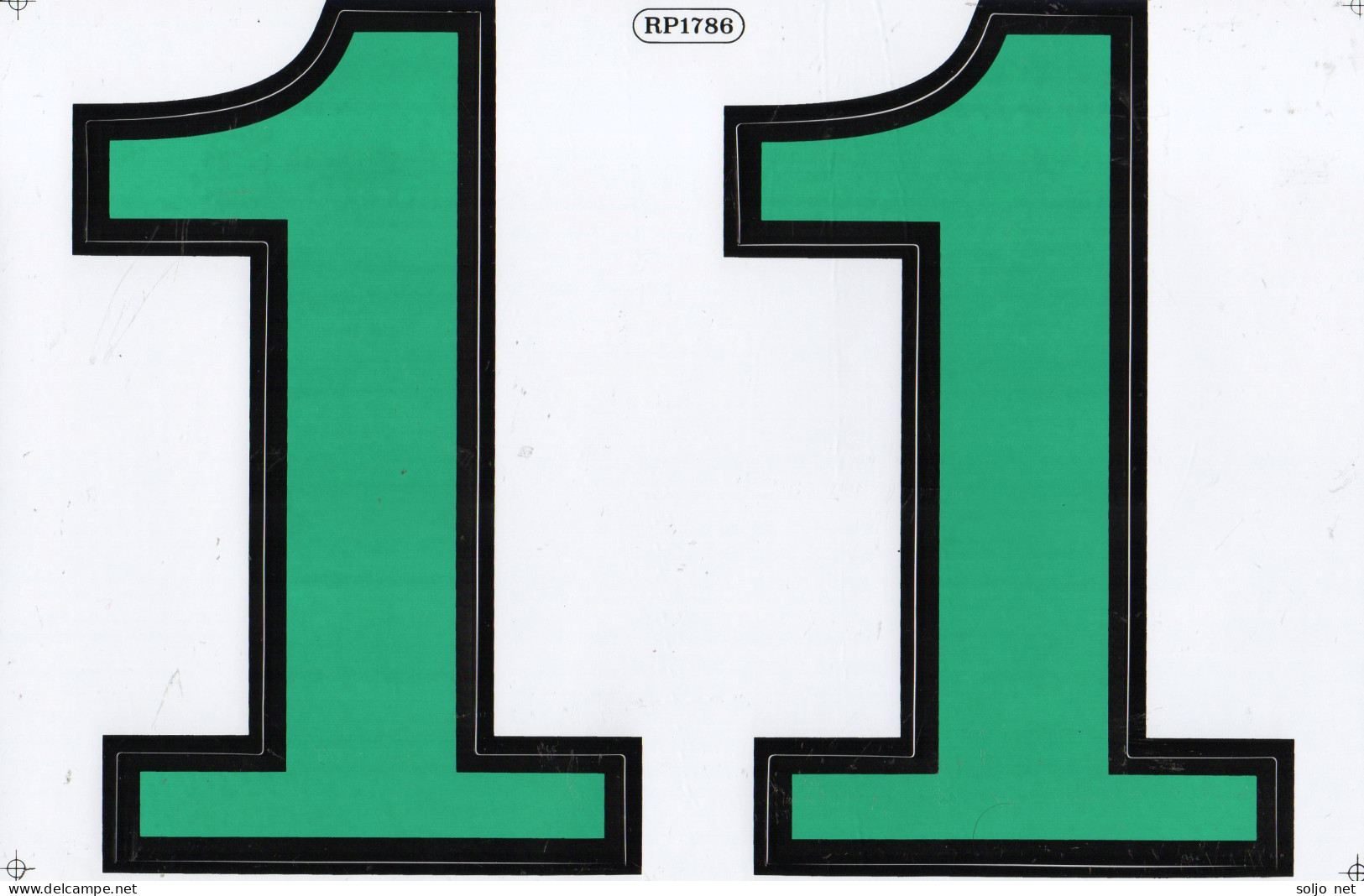 Grosse Nummer 1 Aufkleber 165 Mm Grün Green Big Number Sticker A4 1 Bogen 27 X 18 Cm ST535 - Scrapbooking