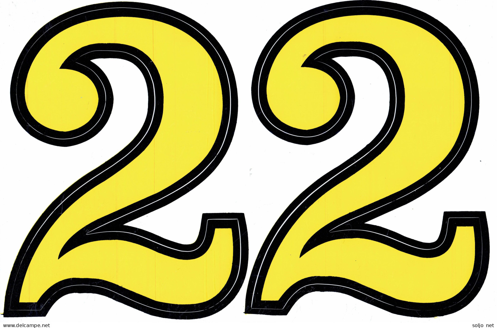 Grosse Nummer 2 Aufkleber 165 Mm Gelb Yellow Big Number Sticker A4 1 Bogen 27 X 18 Cm ST125 - Scrapbooking