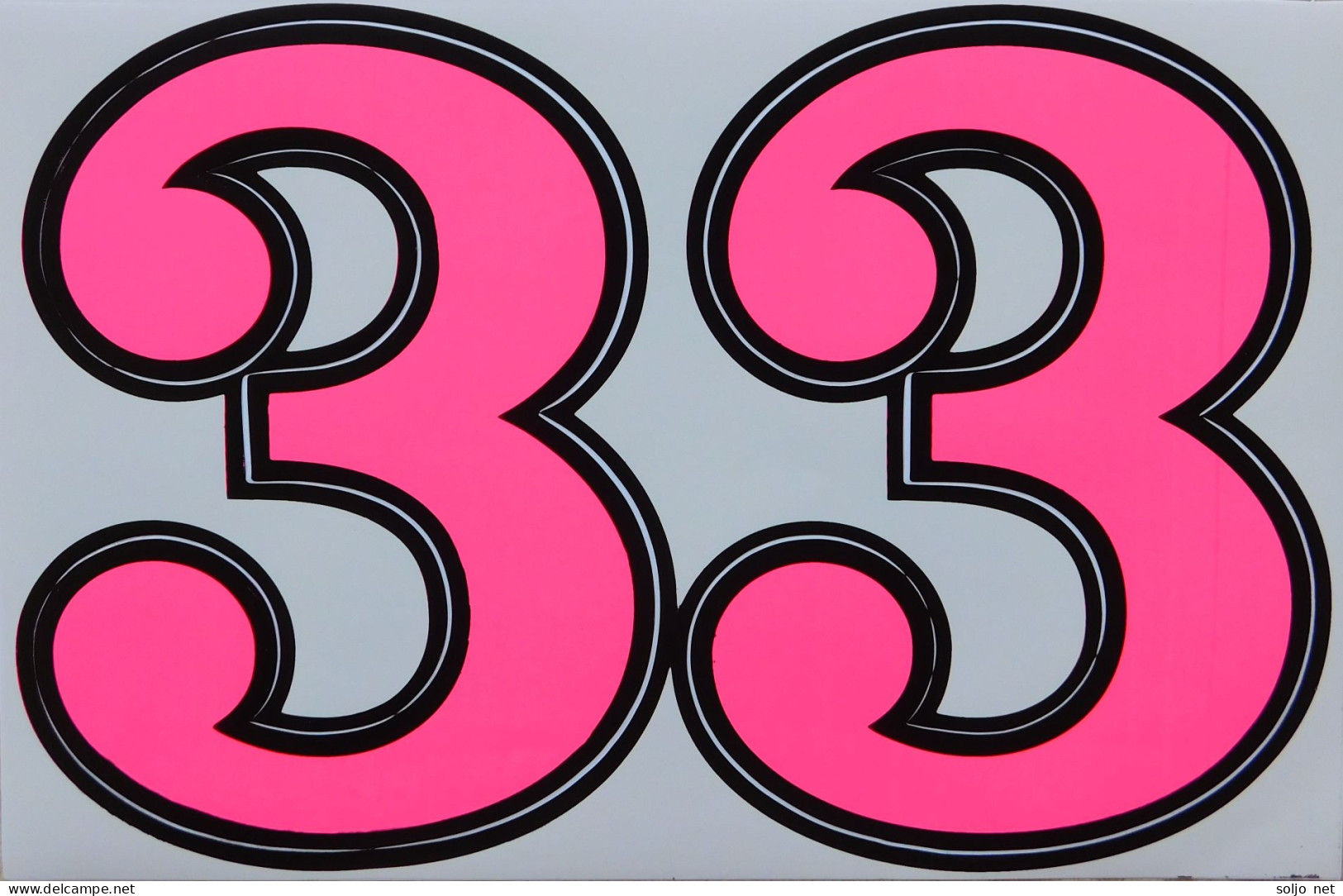 Grosse Nummer 3 Aufkleber 165 Mm Pink Big Number Sticker A4 1 Bogen 27 X 18 Cm ST078 - Scrapbooking