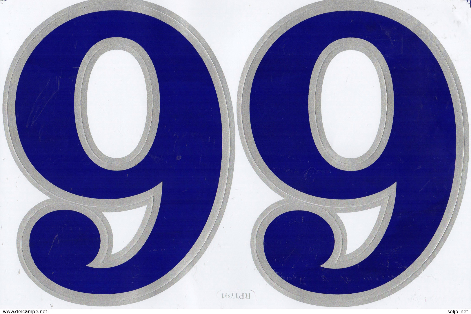 Grosse Nummer 6 9 Aufkleber 165 Mm Blau Blue Big Number Sticker A4 1 Bogen 27 X 18 Cm ST478 - Scrapbooking