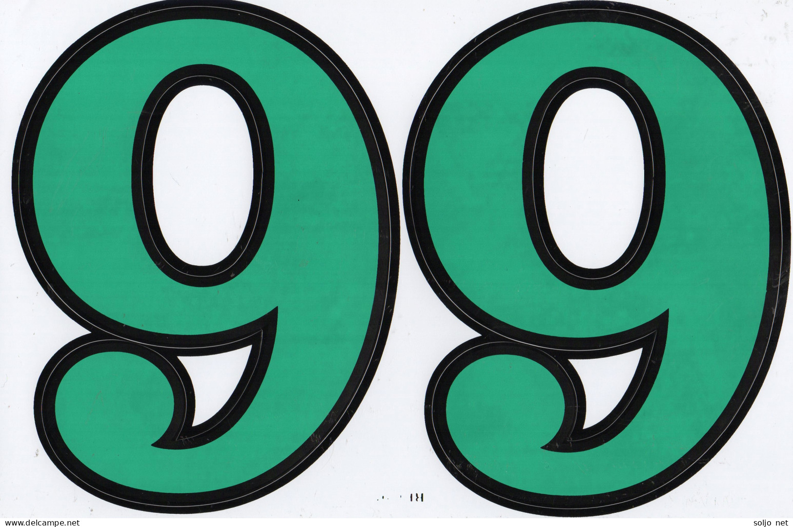 Grosse Nummer 6 9 Aufkleber 165 Mm Grün Green Big Number Sticker A4 1 Bogen 27 X 18 Cm ST483 - Scrapbooking